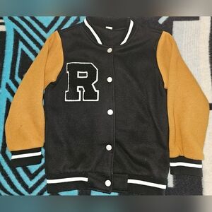 Toddler Boys Color Block Letter Patched Varsity Jacket 5-6 Years (120)